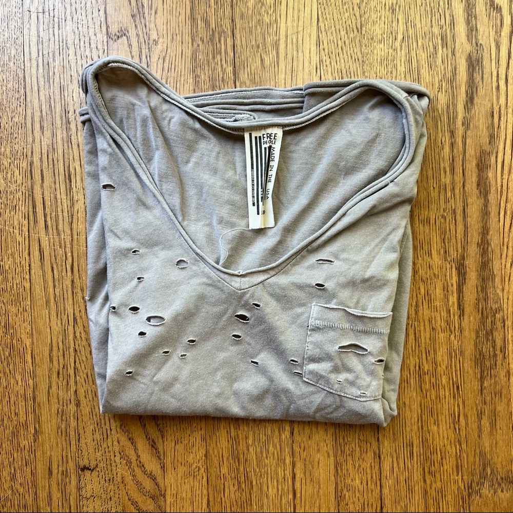 Free People Distressed Tee